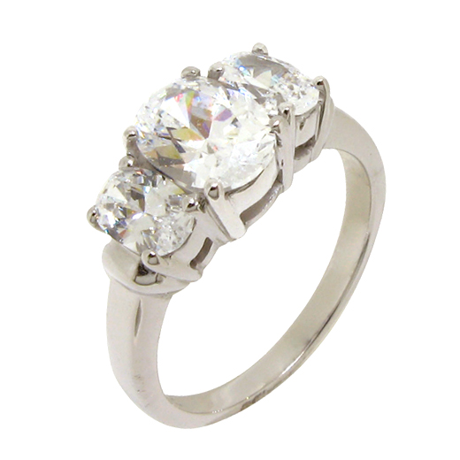 3 Stone Oval cut Dress Ring