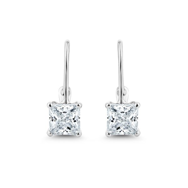 2ct Princess Cut, Prong Set, Loops Earring