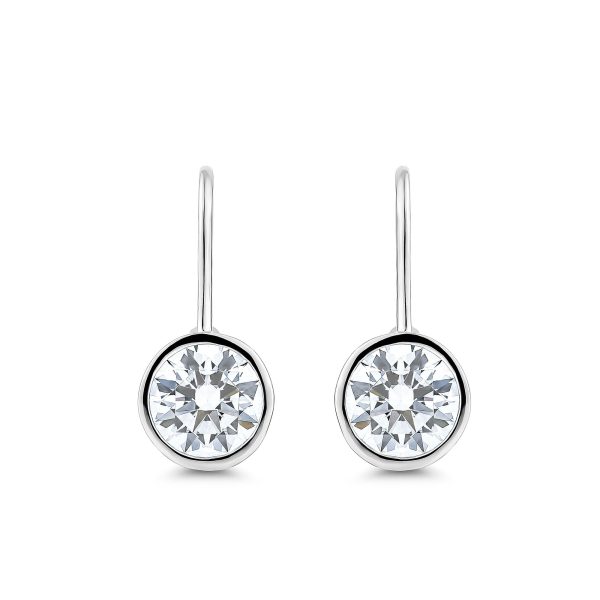 2ct Brilliant Cut, bezel Set, Loops Earring