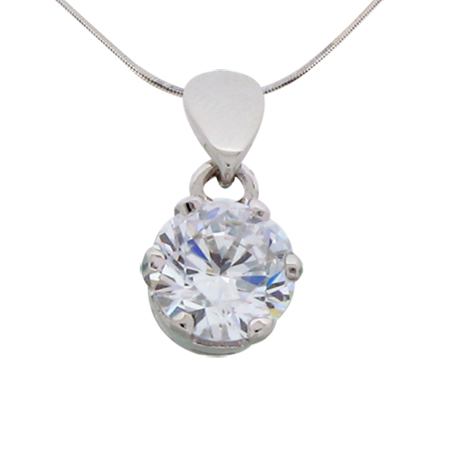 2ct Round Cut Diamond Solitaire Pendant