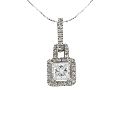 Drop Antique Round Brilliant and Princess Pendant