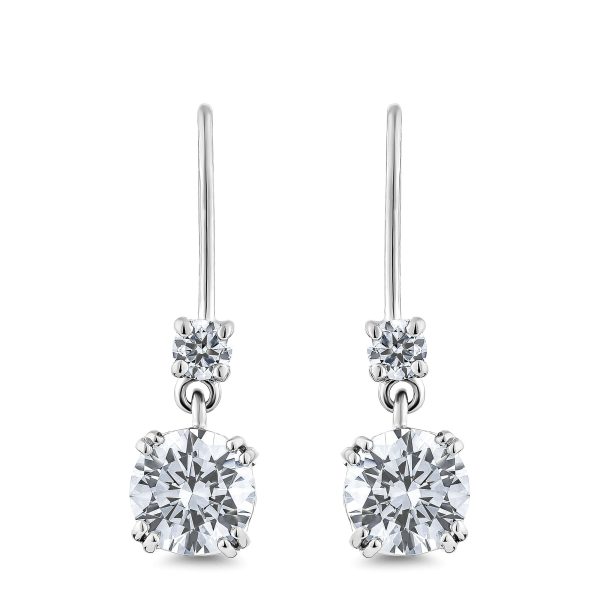 2ct Classic Brilliant Cut Shepherd Hook Earring