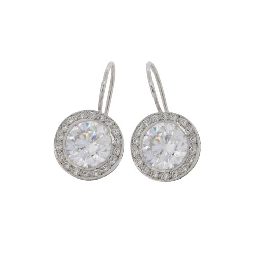 3.5ct Classic Brilliant Cut Bezel Set Shepherds Hook Earring
