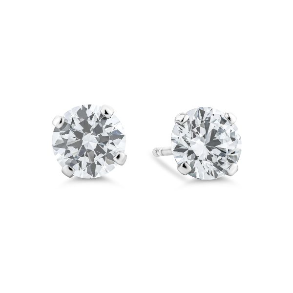 Solitaire Earrings Round (6.75mm) 4-Prong