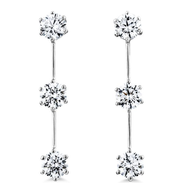 1.5ct Brilliant Cut Bar/Drop Design Earring
