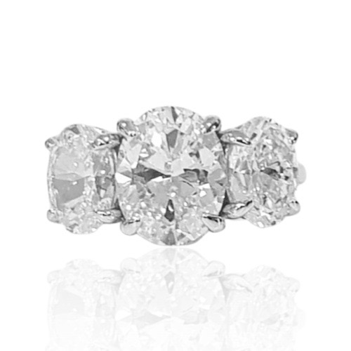 Oval-Cut Three-Stone Engagement Ring