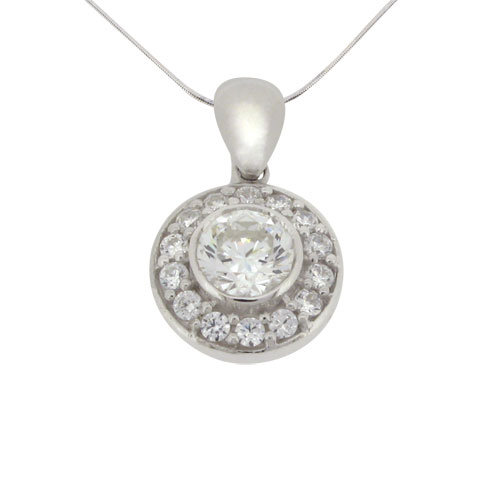 Halo with Round Brilliant Pendant