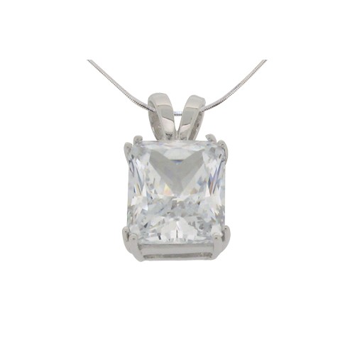 Solitaire Radiant cut (10x12mm) Double Prong Pendant