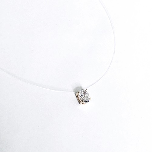 P0314-AG - Stunning Oval Cut Float Pendant on Illusion wire
