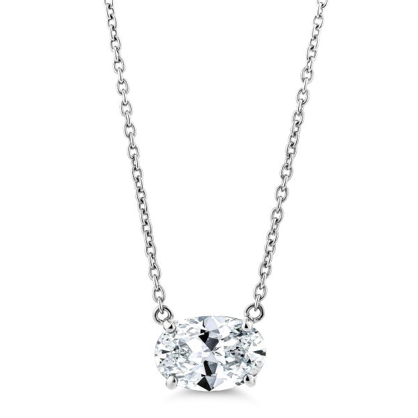 3.16ct Oval Cut Pendant by the Yard Single Stone