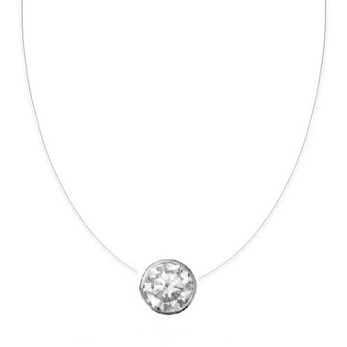 Floating Diamond Round (8mm) Necklace