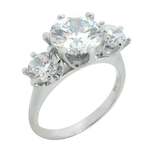 Three Stone Diamond Tiffany Setting Engagement Ring