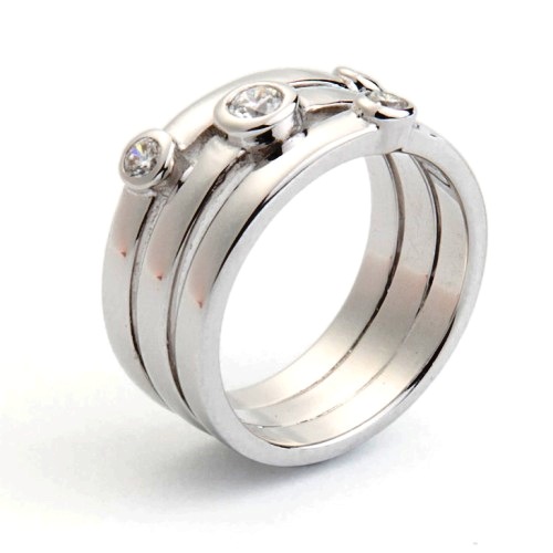 Random Brilliant Stone Bezel Set Dress Ring