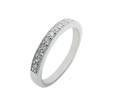Half eternity wedding band inspired by Tiffany High quality cubic zirconia sterling silver925 white gold plating life time guarantee for all our stone silver925 white gold plating please contact Sally Cowley +66818063501