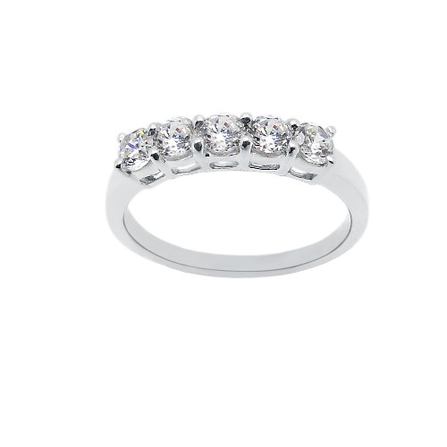 5-stone Round Ring Straight Cross Design