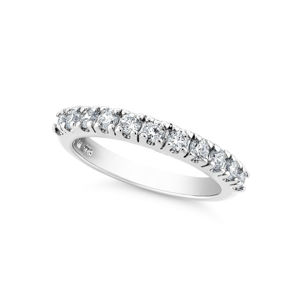  Round Cut Prong Set Half Eternity Ring