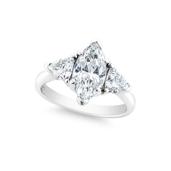 Ring with Marquise and Trillion Side Stones