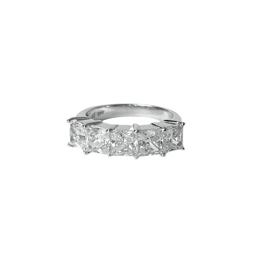 Lab-Created Five-Stone Princess Cut Ring