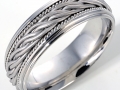 20495 -  A 14 karat white gold men's braided wedding band.