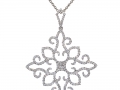 17098 -  A 14 karat white gold pendant set with round brilliant cut diamonds totaling 1.89 carats.