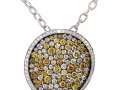 19004 - An 18 karat white gold pendant with fancy colored diamonds that total 2.12 carats.