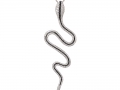 19194 - An 18 karat white gold snake pendant with black and white brilliant cut diamonds totaling 1.12 carats.