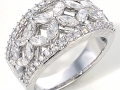 17235 - An 18 karat white gold ring with marquise and round brilliant cut diamonds totaling 1.49 carats.
